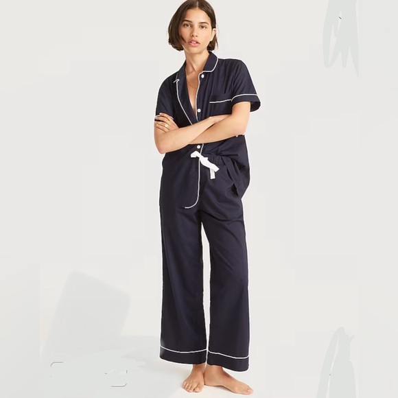 Crew End-on-end cotton short-sleeve pajama set
